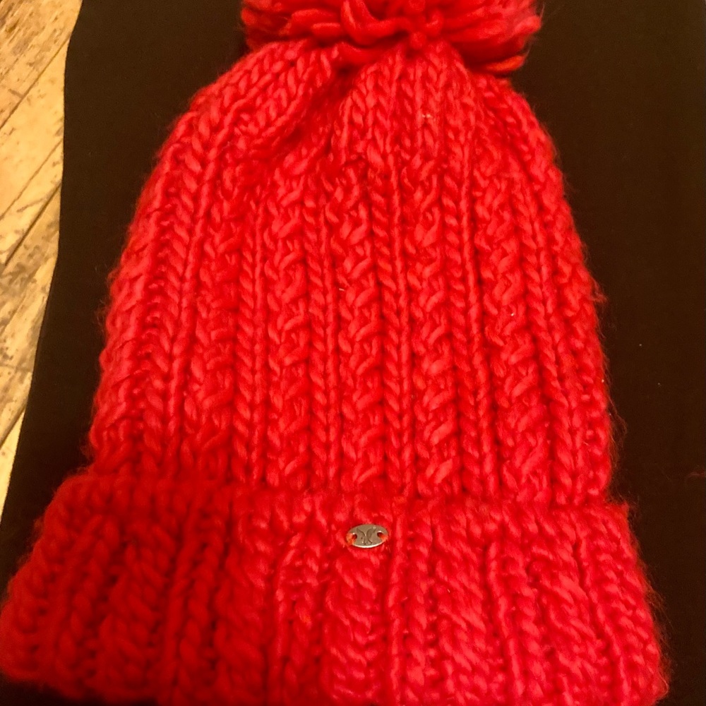 Red Pom Pom Hat by American Eagle